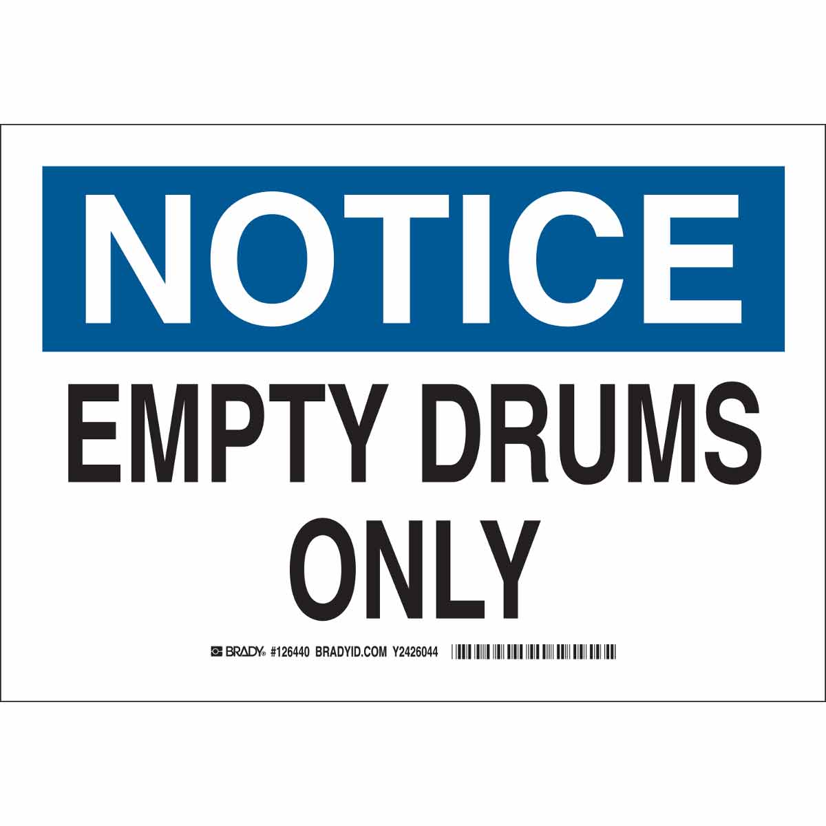 126440 B302 7X10 BLK/BLU/WHT NOTICE EMPTY