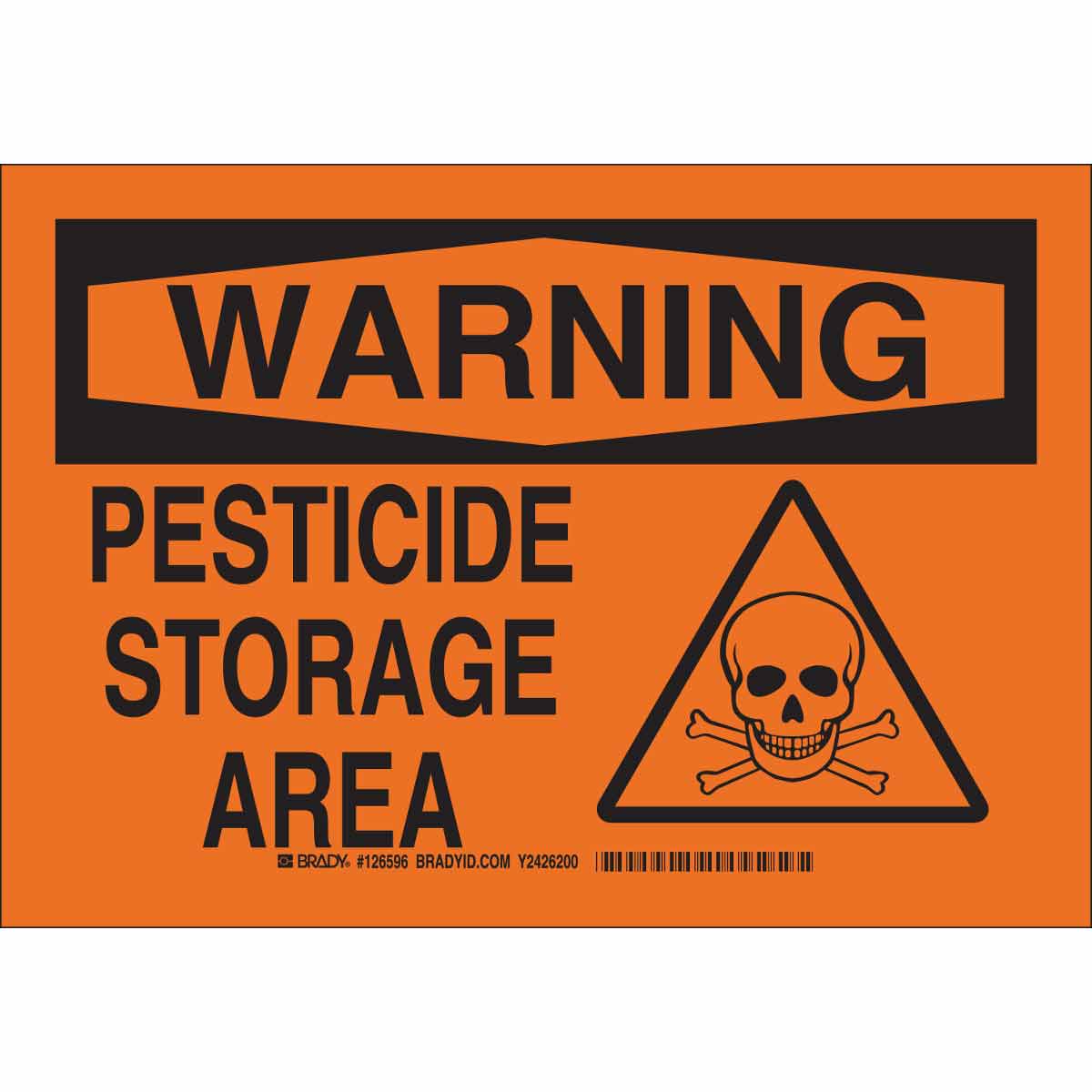 126599 B302 10X14 BLK/ORG WARNING PESTICIDES