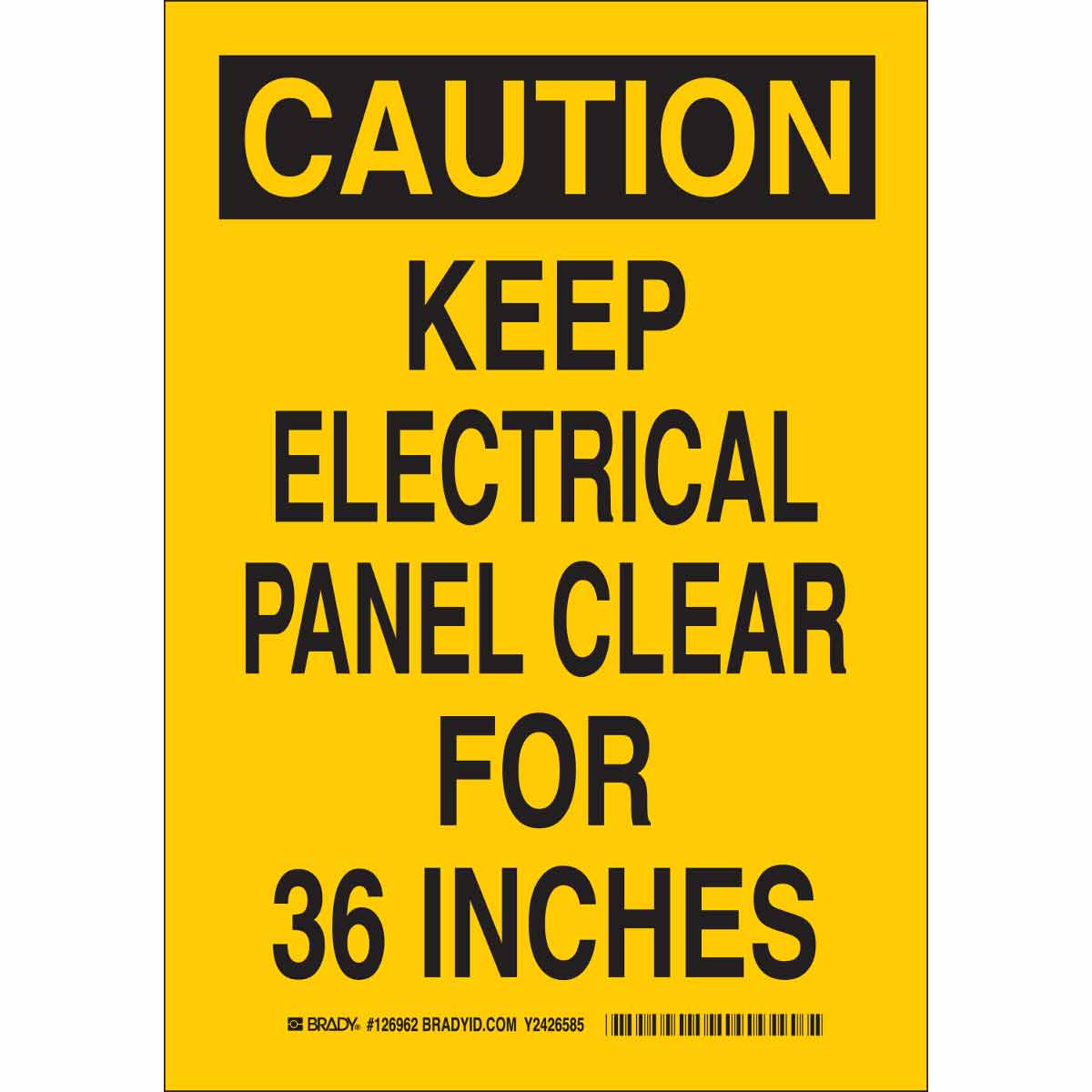 Brady 122354 Electrical Hazard Sign