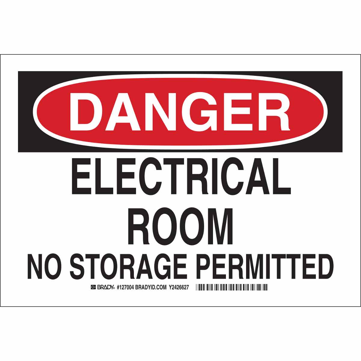 127007 B302 10X14 BLK/RED/WHT DANGER ELECTRICAL