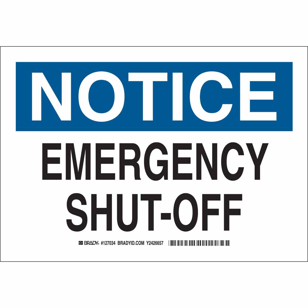 127035 B555 10X14 BLK/BLU/WHT NOTICE EMERGENCY