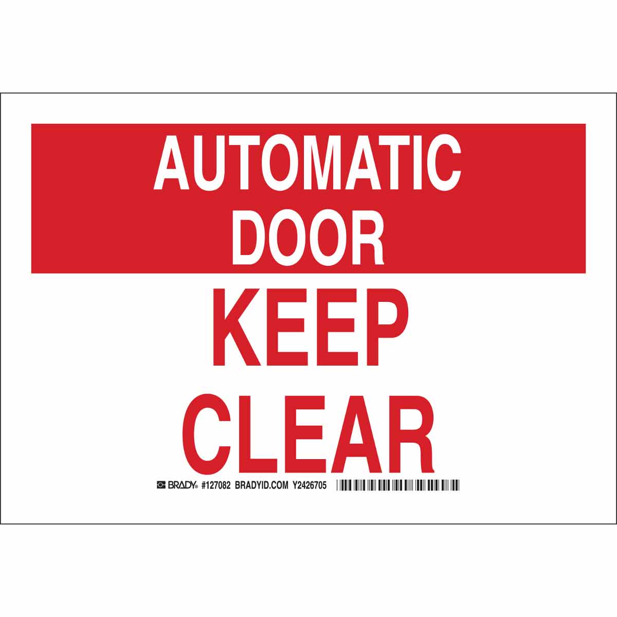 127085 B302 10X14 RED/WHT AUTOMATIC DOOR KEEP