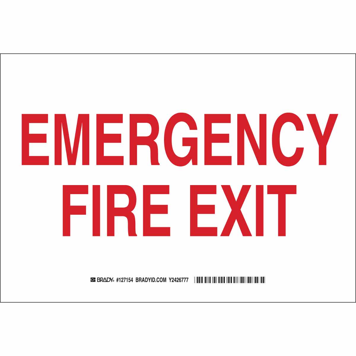 B401 7X10 RED/WHT EMERGENCY FIRE EXIT