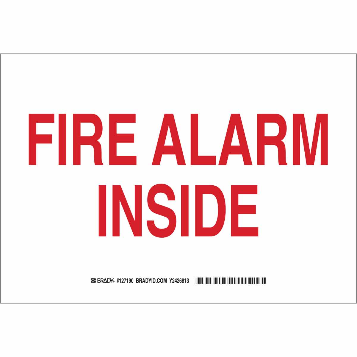 127192 B401 10X14 RED/WHT FIRE ALARM INSIDE