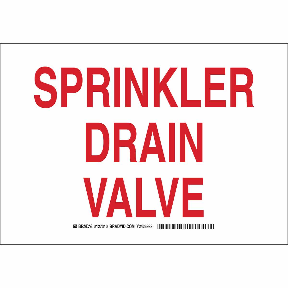 127309 B401 7X10 RED/WHT SPRINKLER DRAIN VALVE