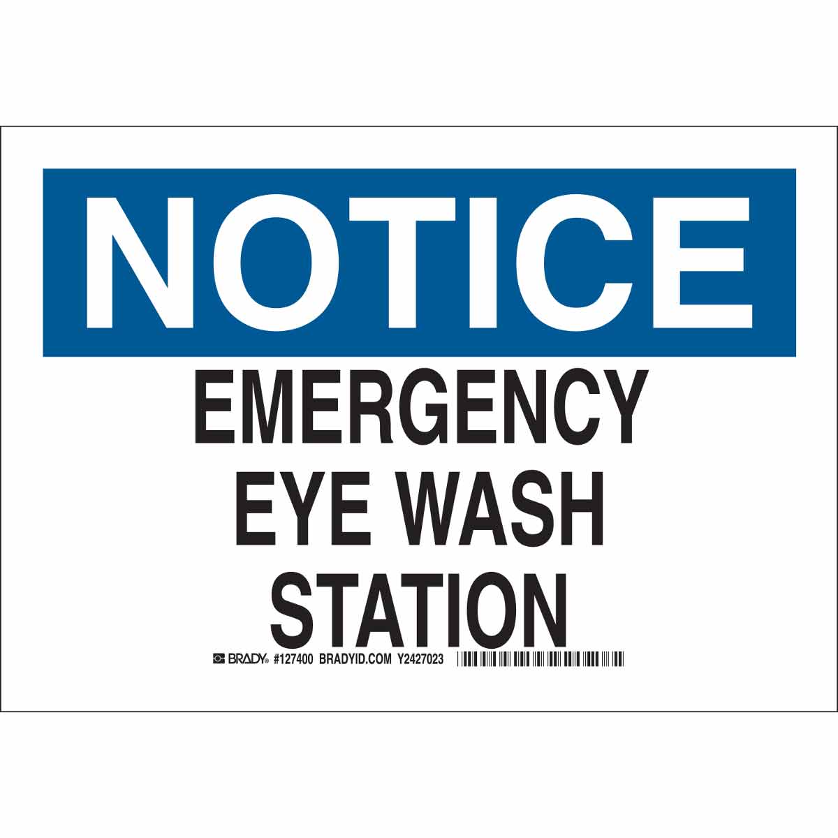 127402 B401 10X14 BLK/BLU/WHT NOTICE EMERGENCY