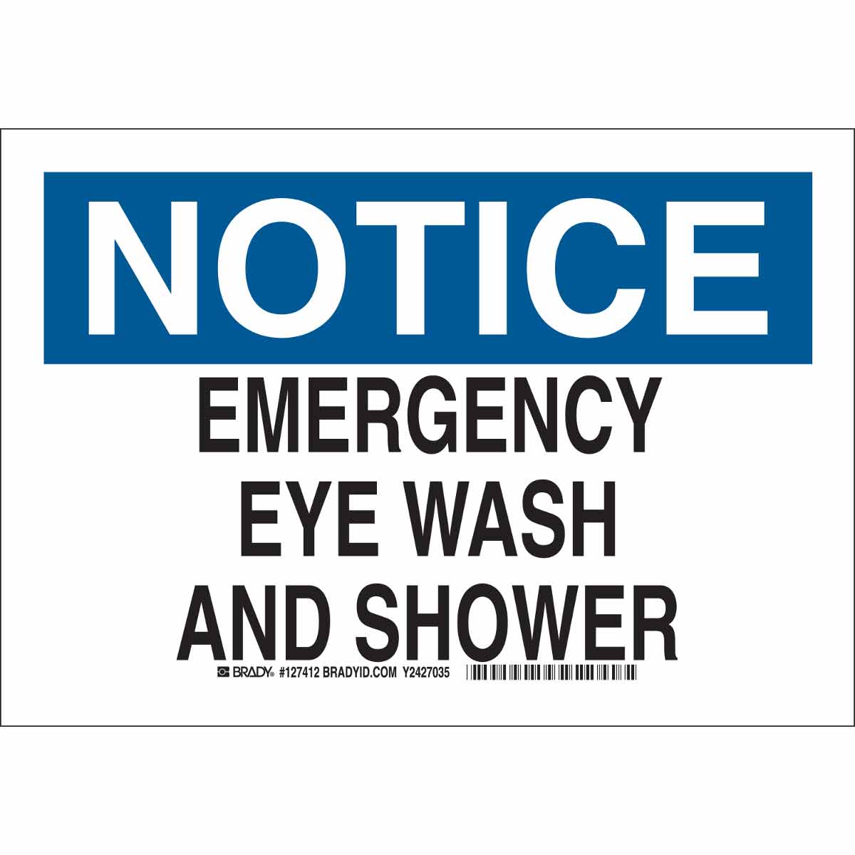127414 B401 10X14 BLK/BLU/WHT NOTICE EMERGENCY