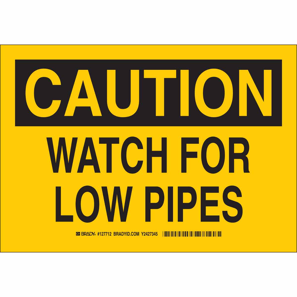127712 B302 7X10 BLK/YEL CAUTION WATCH FOR LOW