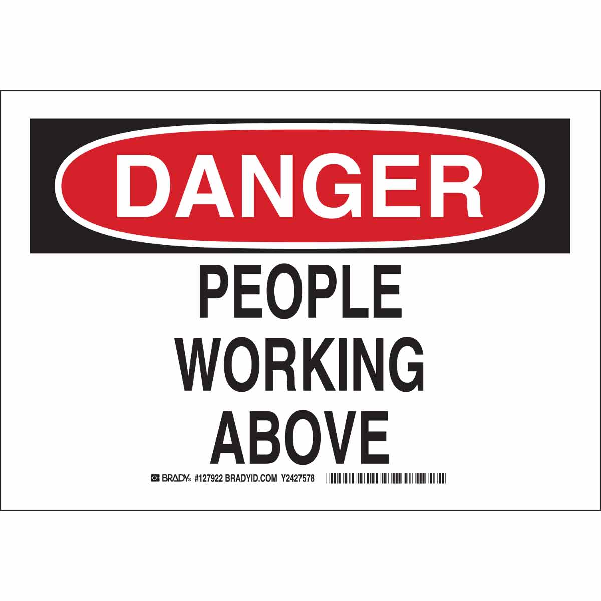 127923 B555 10X14 BLK/RED/WHT DANGER PEOPLE