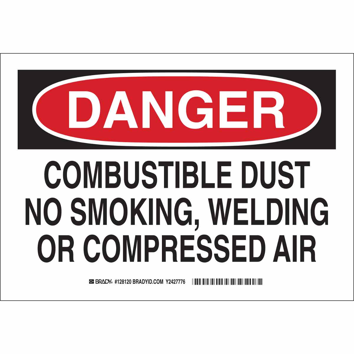 128123 B302 10X14 BLK/RD/WHT DANGER COMBUSTIBLE