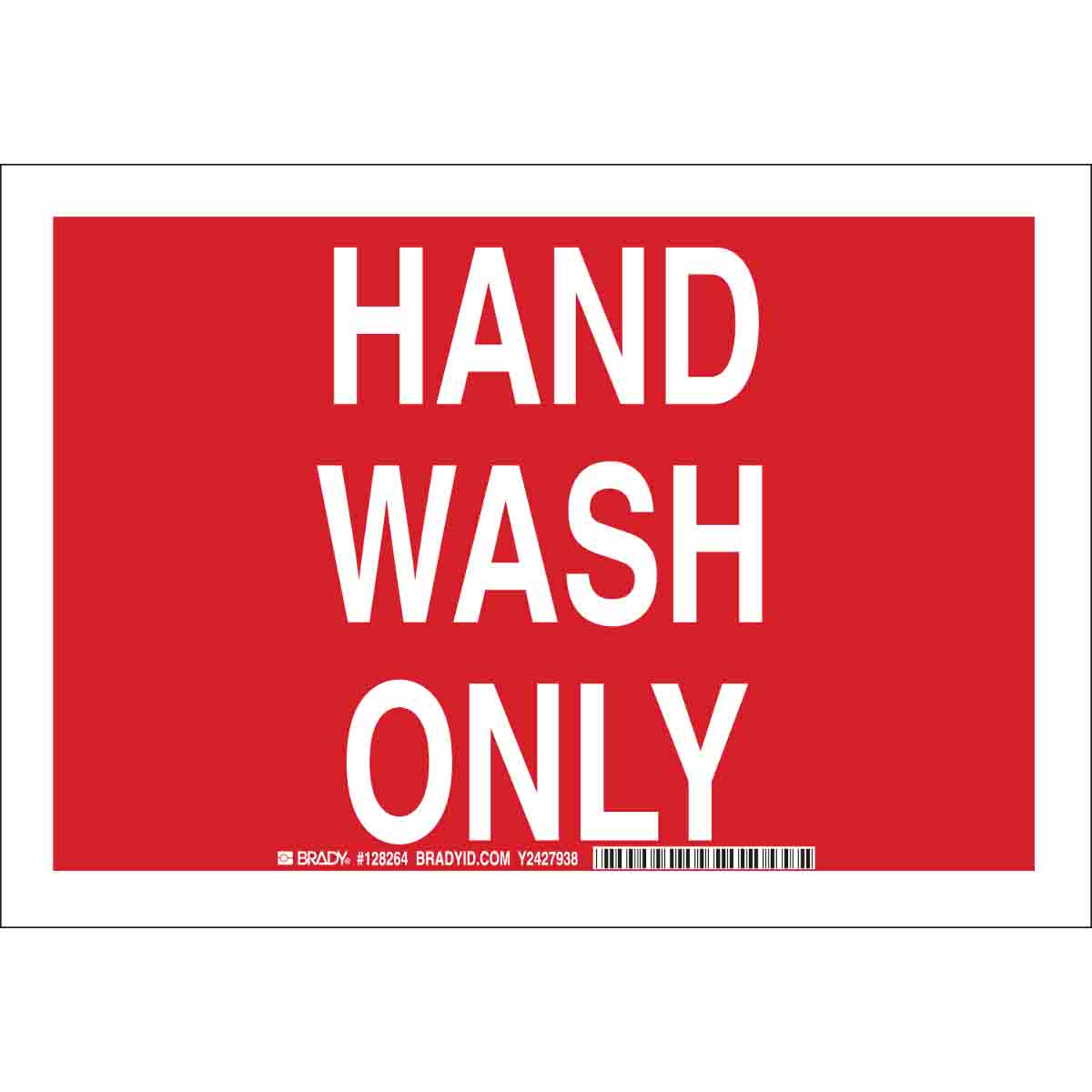 128267 B302 10X14 WHT/RED HAND WASH ONLY