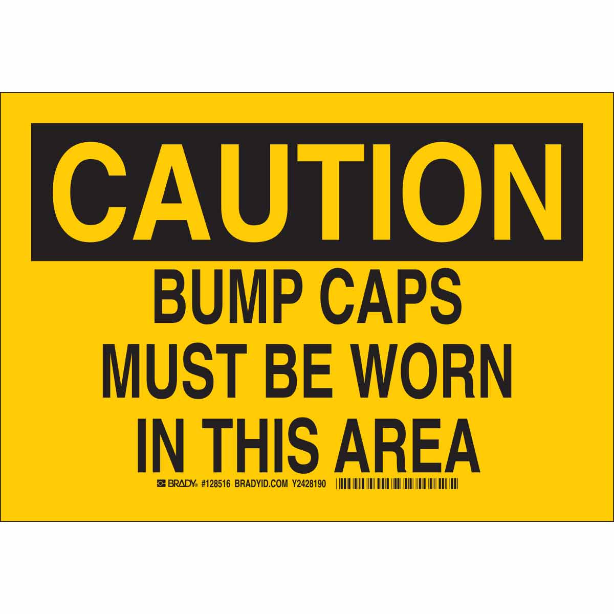 128519 B302 10X14 BLK/YEL CAUTION BUMP CAPS