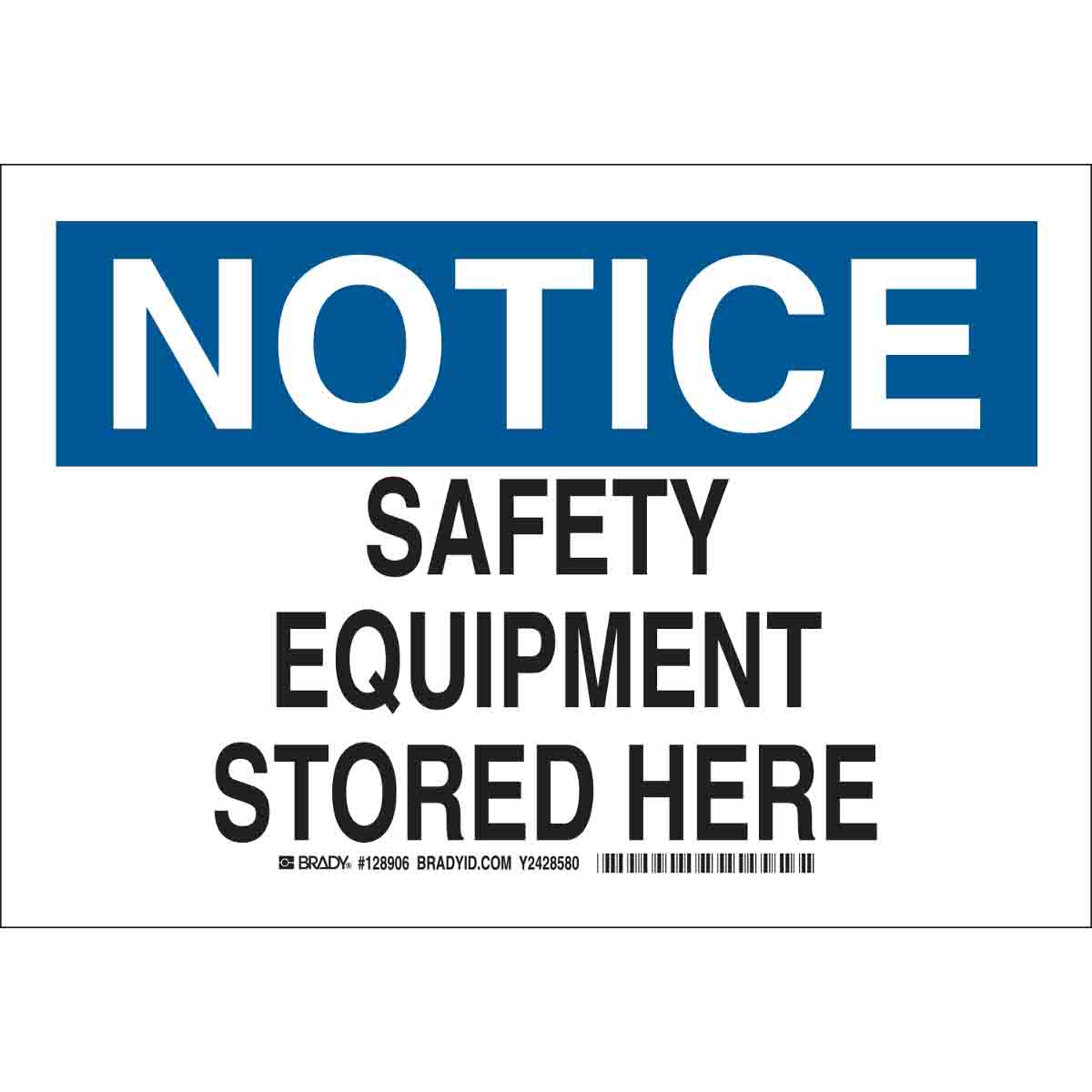128909 B302 10X14 BLK/BLU/WHT NOTICE SAFETY