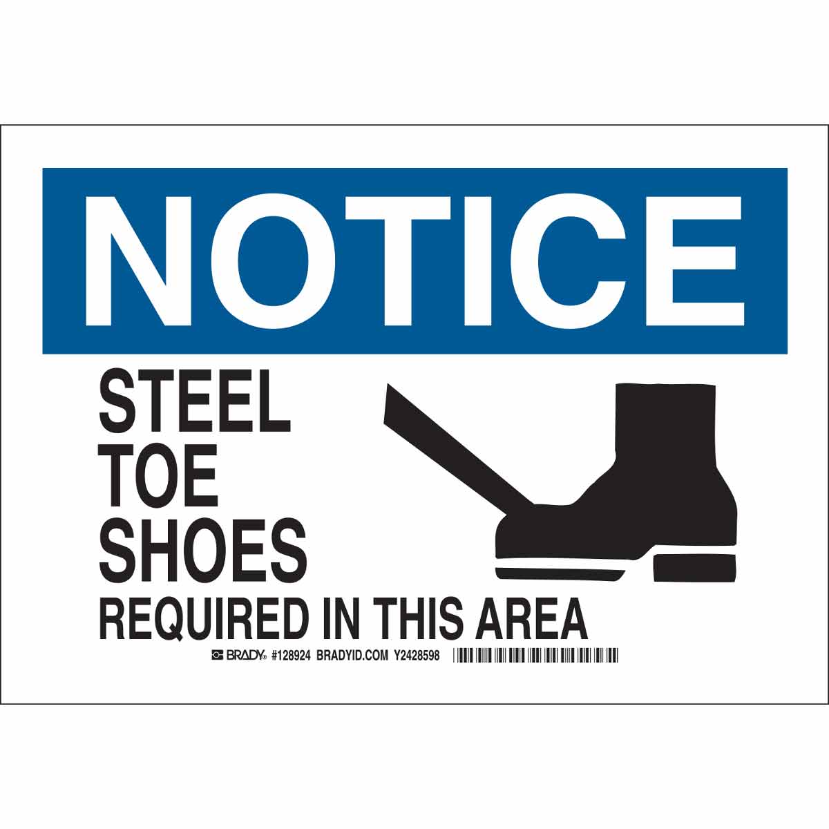 128925 B555 10X14 BLK/BLU/WHT NOTICE STEEL
