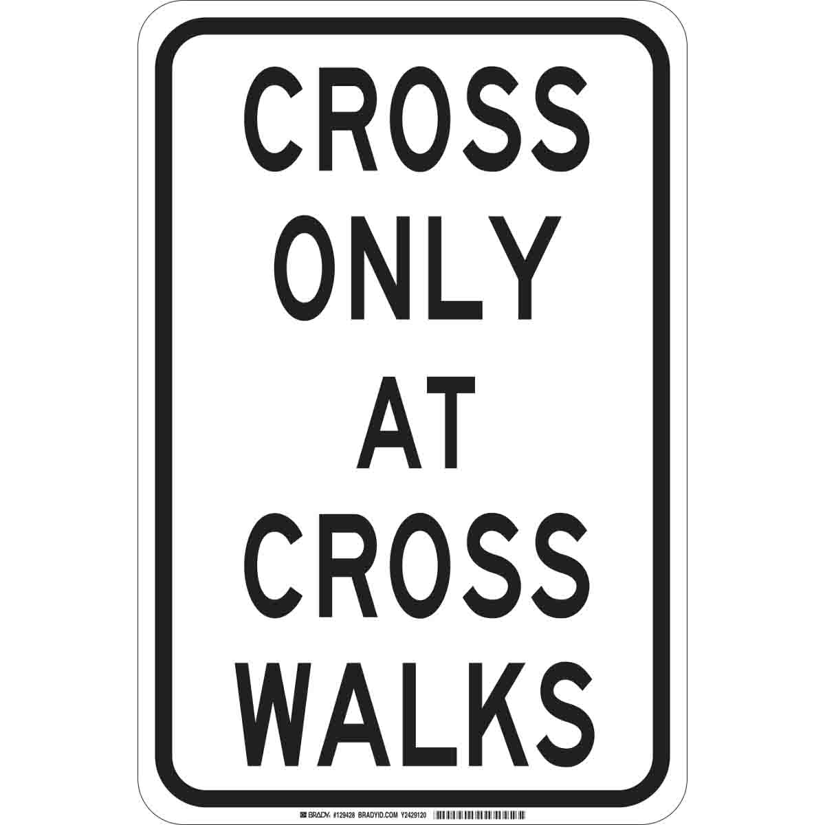 129426 B555 18X12 BLK/WHT CROSS ONLY AT CROSS