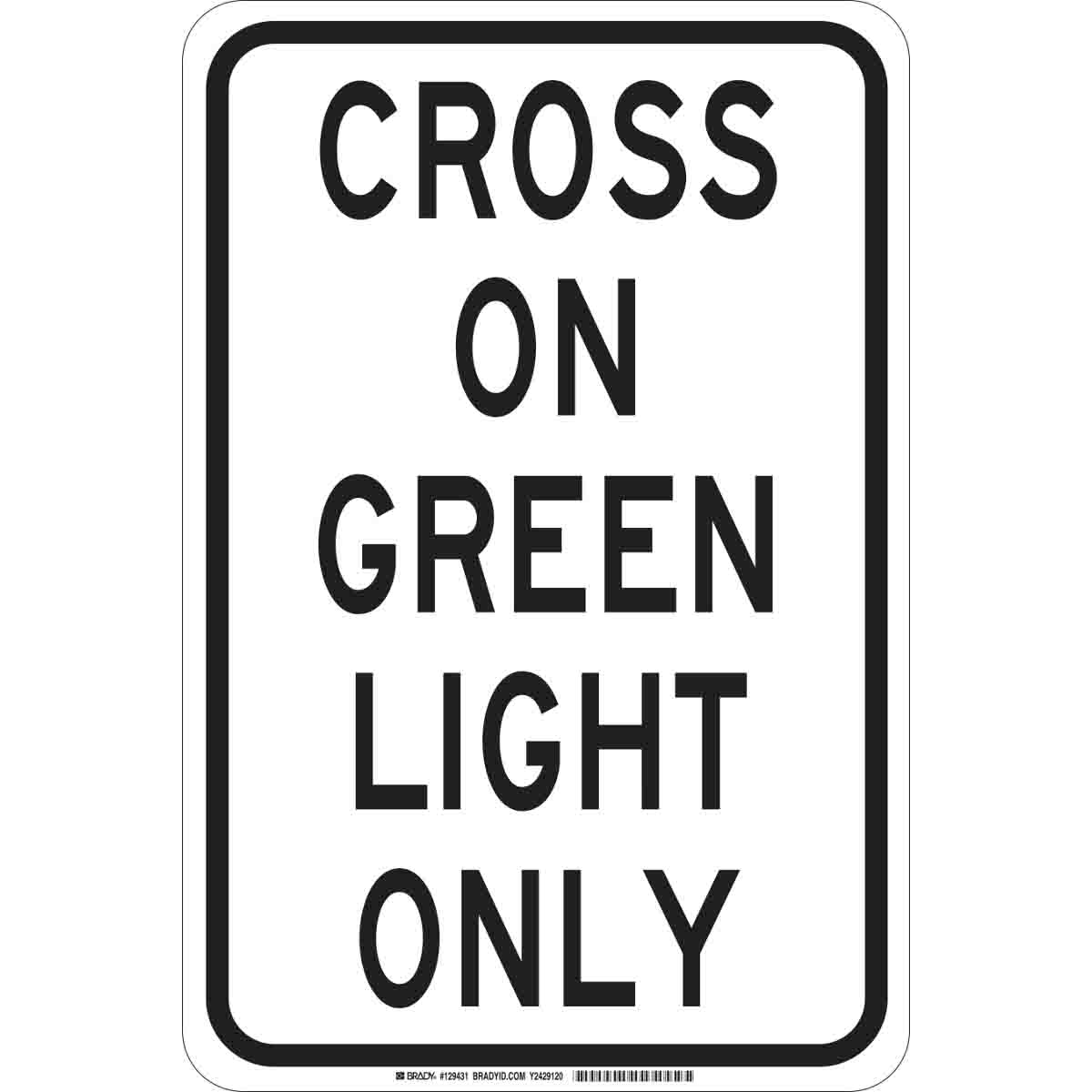 129431 B302 18X12 BLK/WHT CROSS ON GREEN LIGHTS