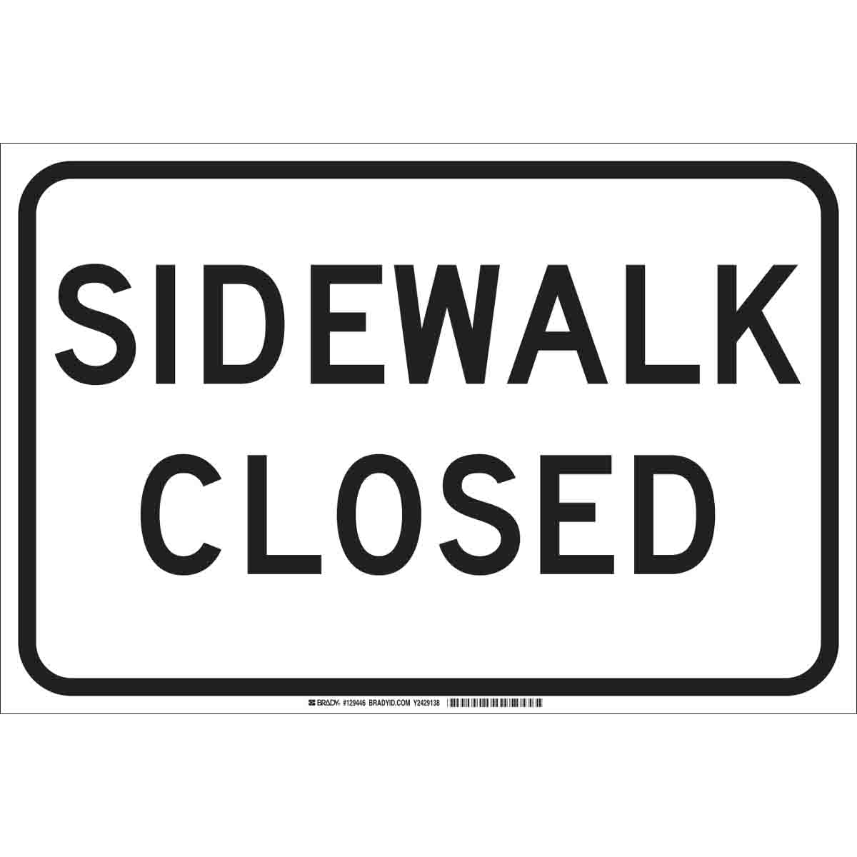 Closed Sign With Symbol - White - 6 Sizes