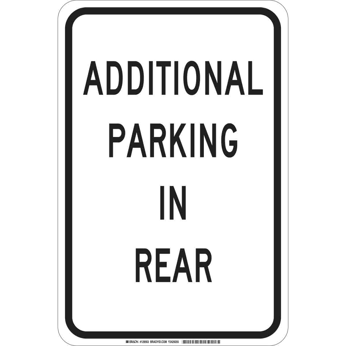 129563 B302 18X12 BLK/WHT ADDITIONAL PARKING IN