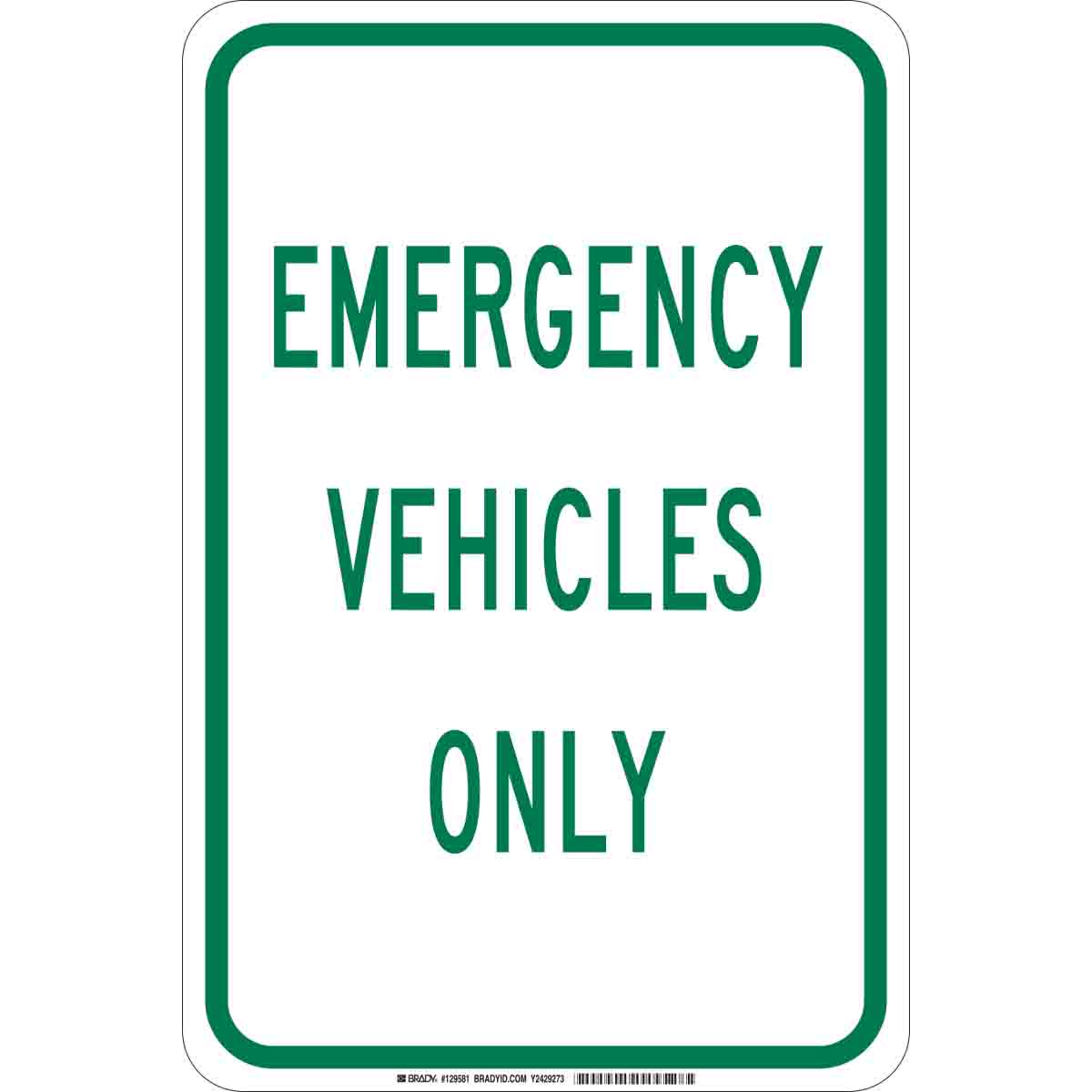 129581 B302 18X12 GRN/WHT EMERGENCY VEHICLES