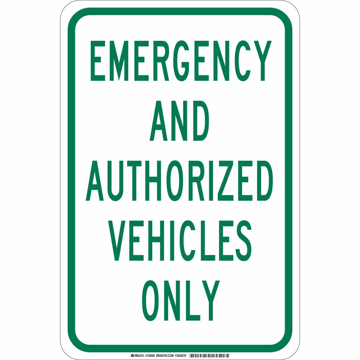 129584 B302 18X12 GRN/WHT EMERGENCY AND