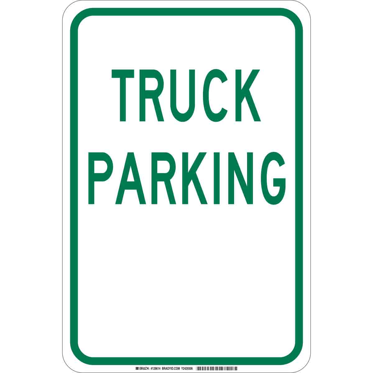 129613 B401 18X12 GRN/WHT TRUCK PARKING