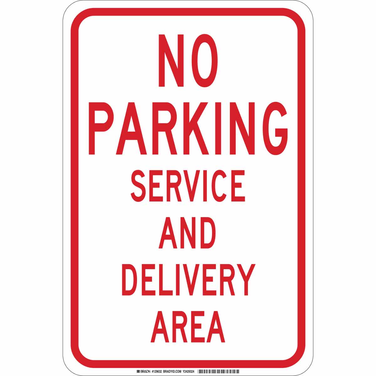 129632 B302 18X12 RED/WHT NO PARKING SERVICE
