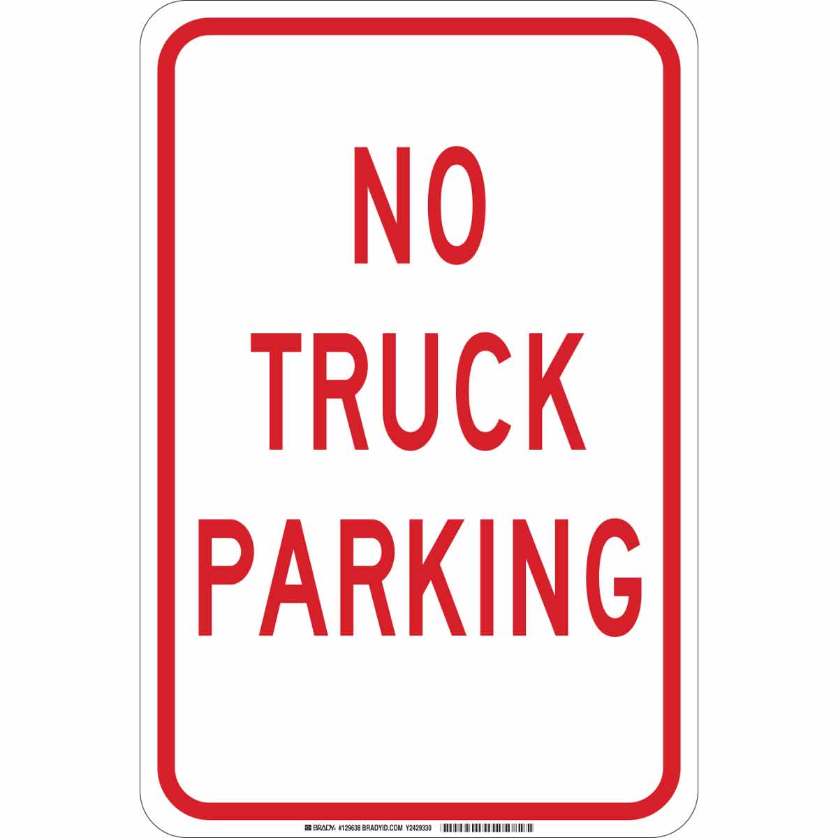 129637 B401 18X12 RED/WHT NO TRUCK PARKING
