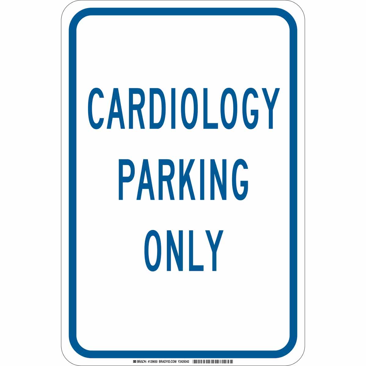 129650 B302 18X12 BLU/WHT CARDIOLOGY PARKING