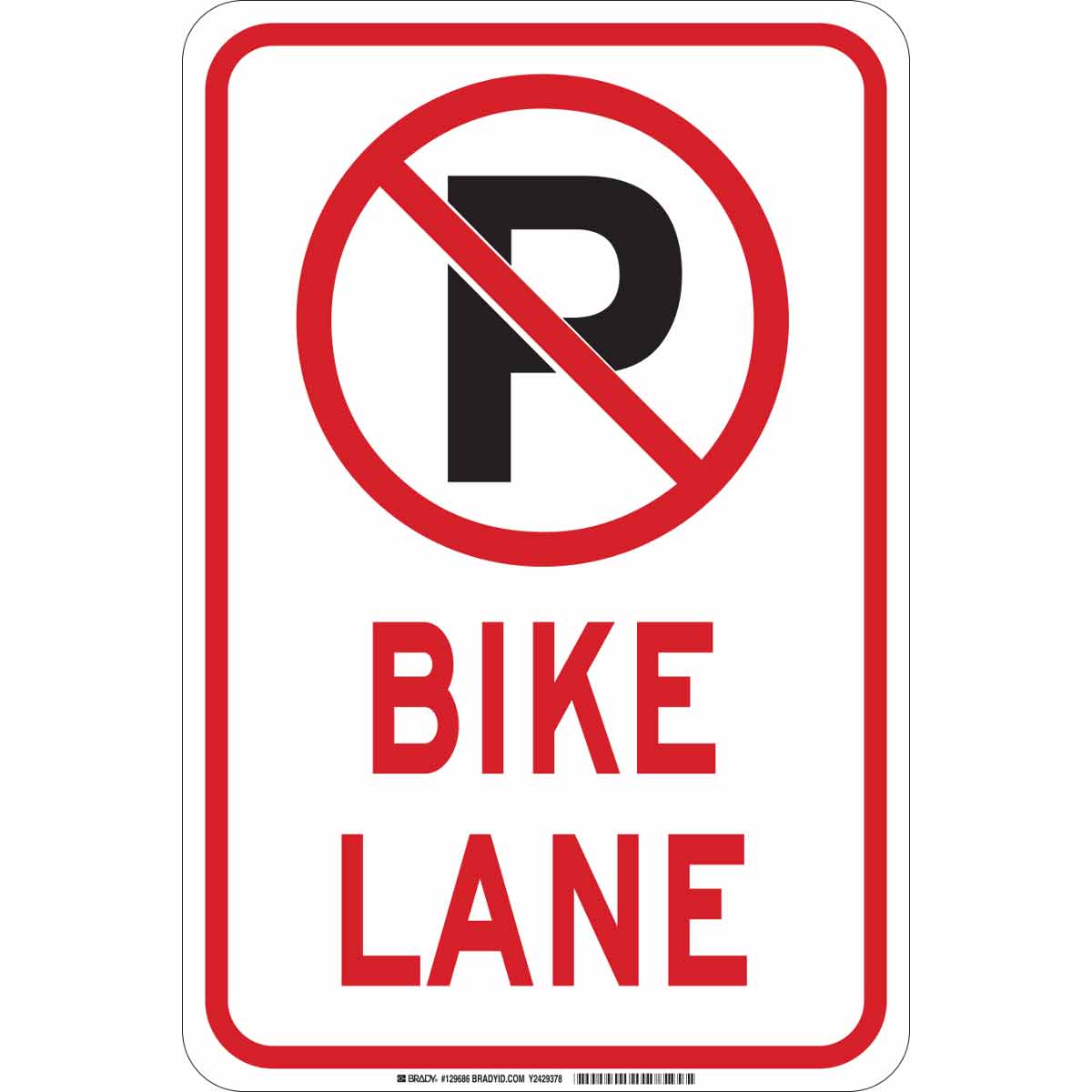 129684 B555 18X12 RED/BLK/WHT BIKE LANE