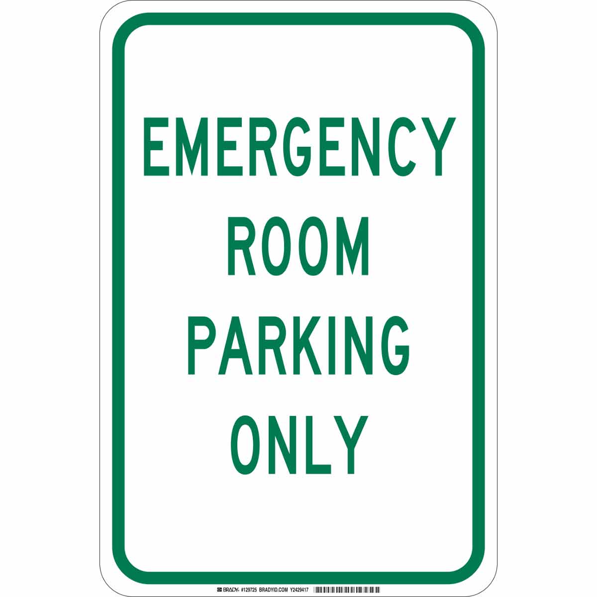 129725 B302 18X12 GRN/WHT EMERGENCY ROOM