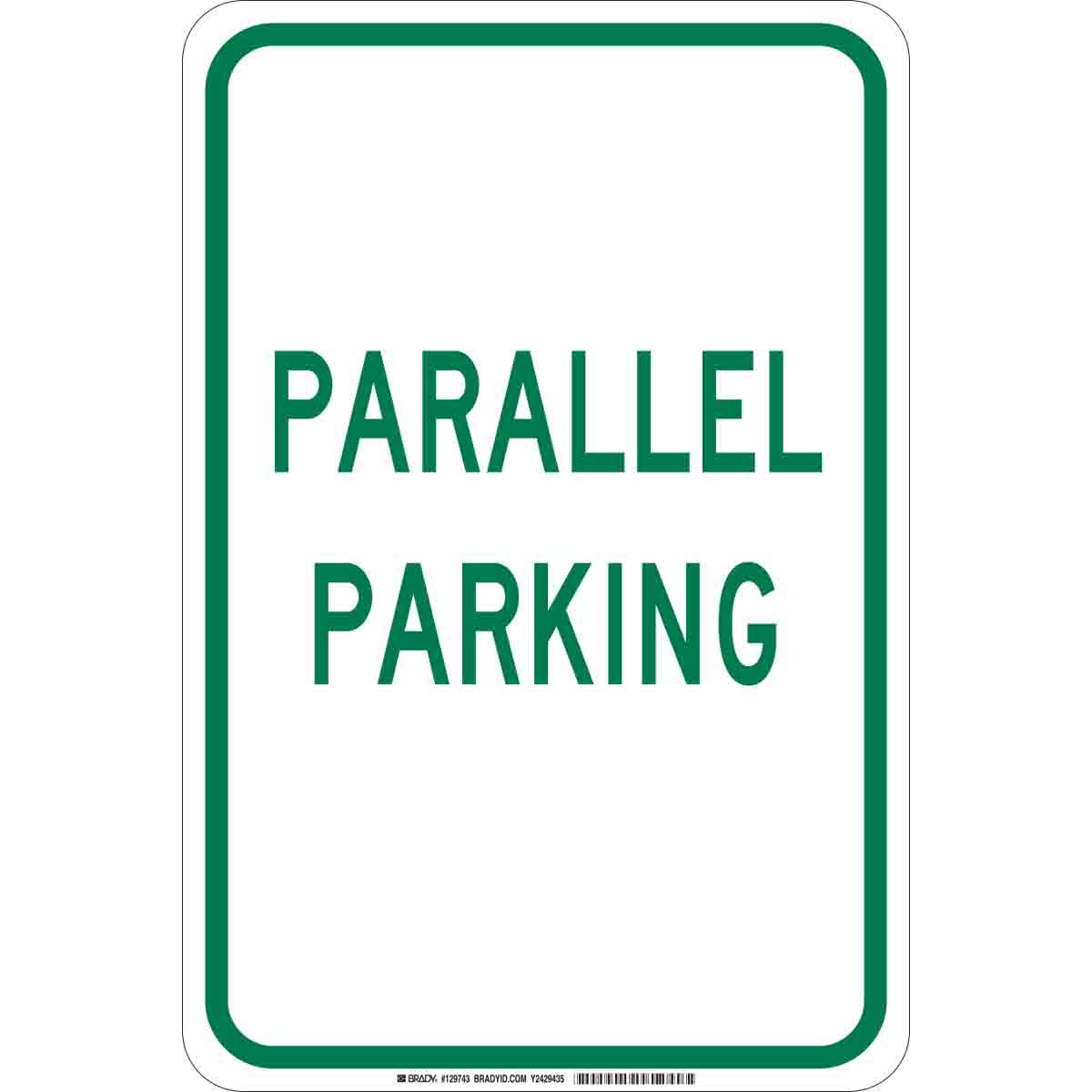 129743 B302 18X12 GRN/WHT PARALLEL PARKING