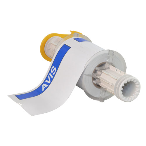 130797 Label AVIS Vinyl 4 in x 6in BU/WT 95/RL