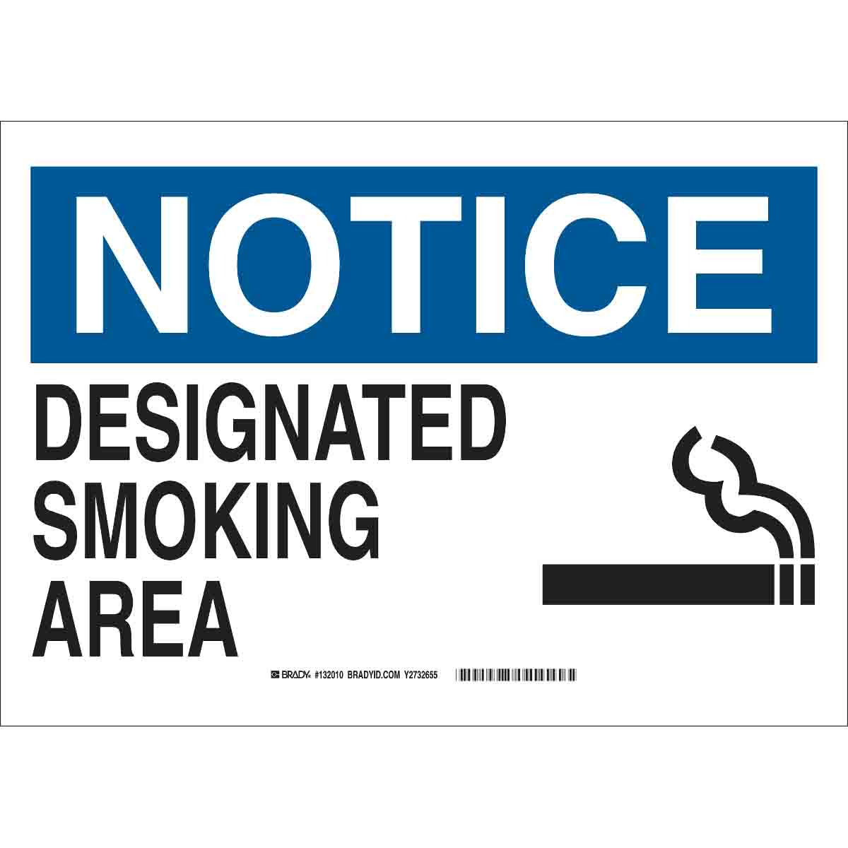 132011 B120,7X10,BLK,BLU/WHT,DESIGNATED SMOKING