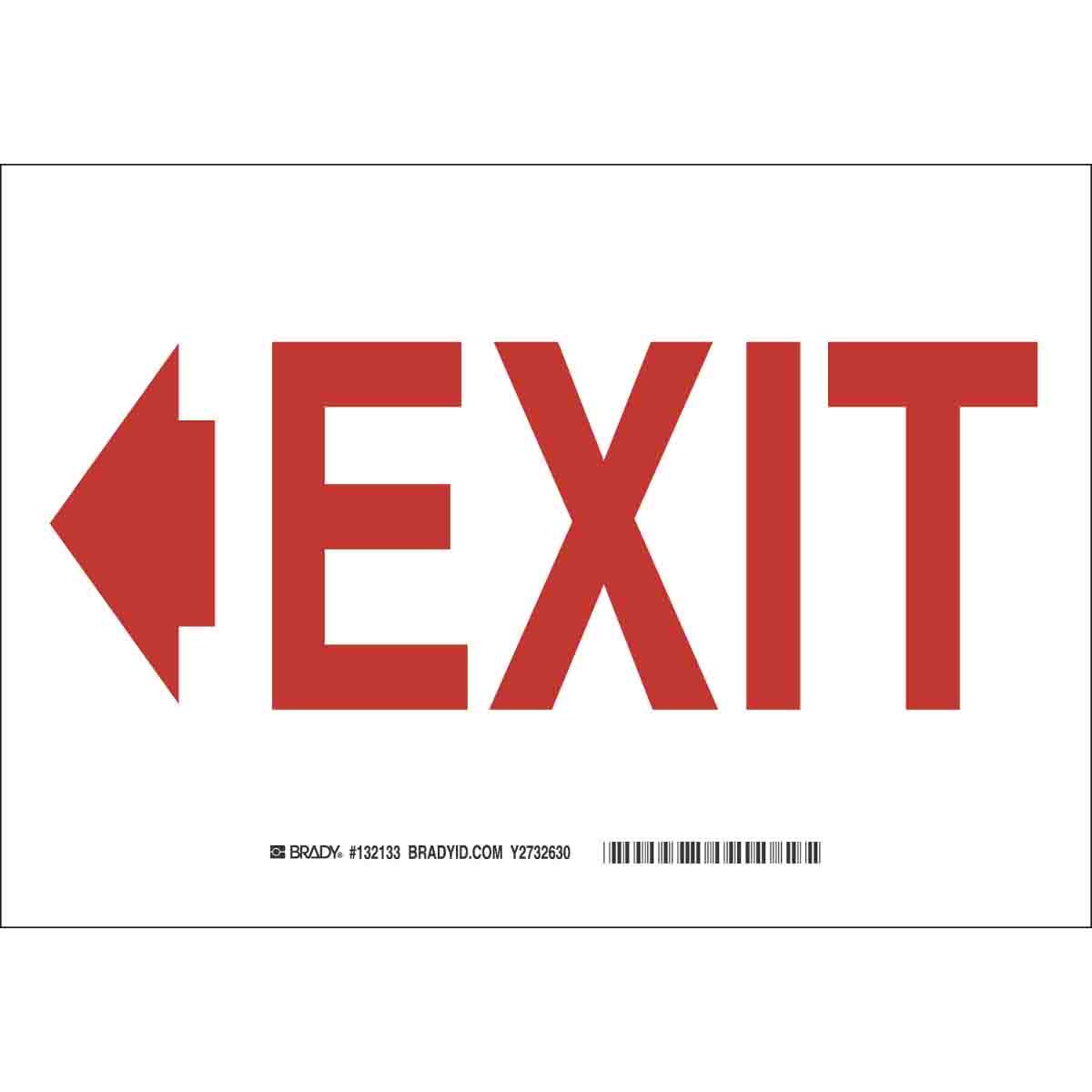 132133 B120,7X10,RED/WHT,(LEFT ARROW) EXIT