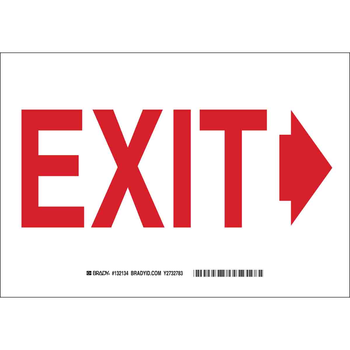 132132 B120,7X10,RED/WHT,EXIT(RIGHT ARROW)