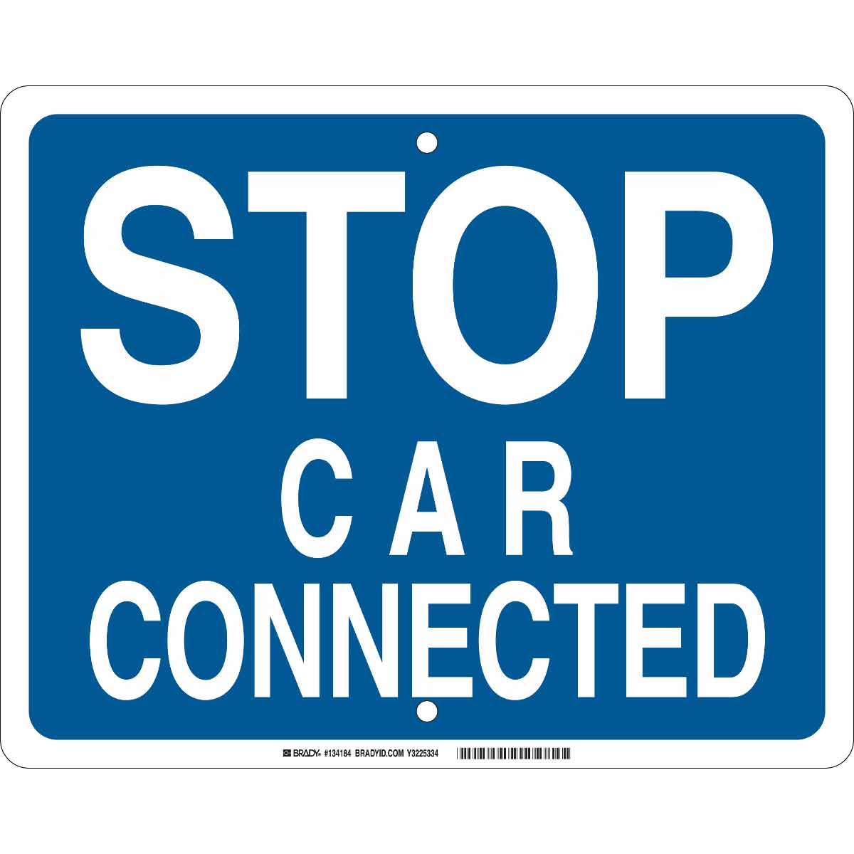 134184 B959 12X15 WHT/BLU STOP CAR CONNECTED