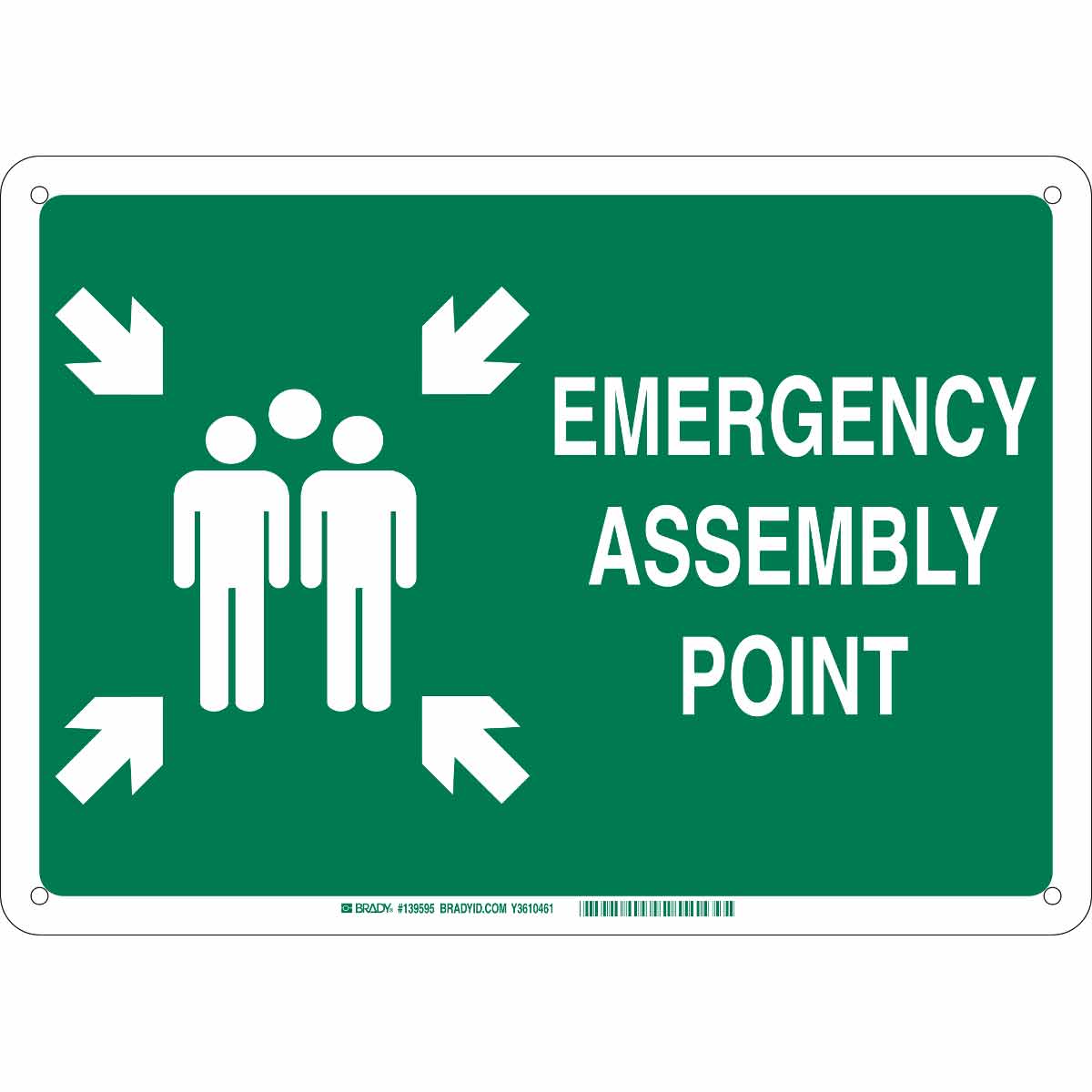 139597 B120 18X24 WHT/GN EMERGENCY ASSEMBLY PT