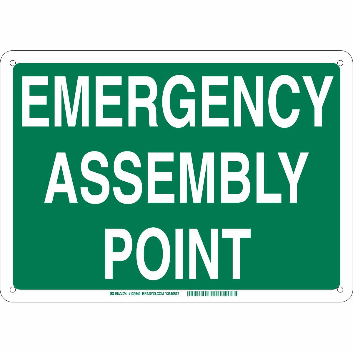 139645 B401 18X24 WHT/GN EMERGENCY ASSEMBLY PT