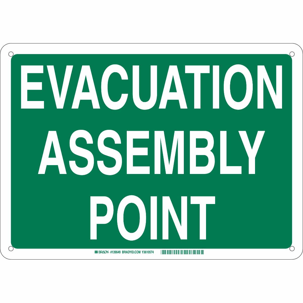 Brady Part 139654 Evacuation Assembly Point Sign 