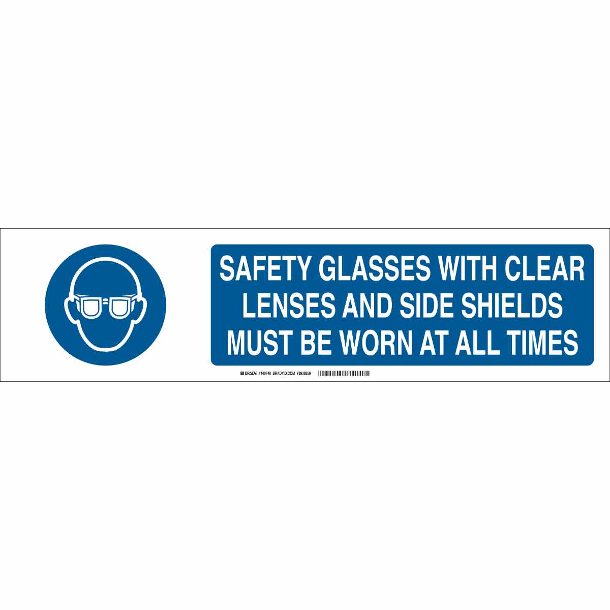 B555 6X23.875 BLU/WHT SAFETY GLASSES