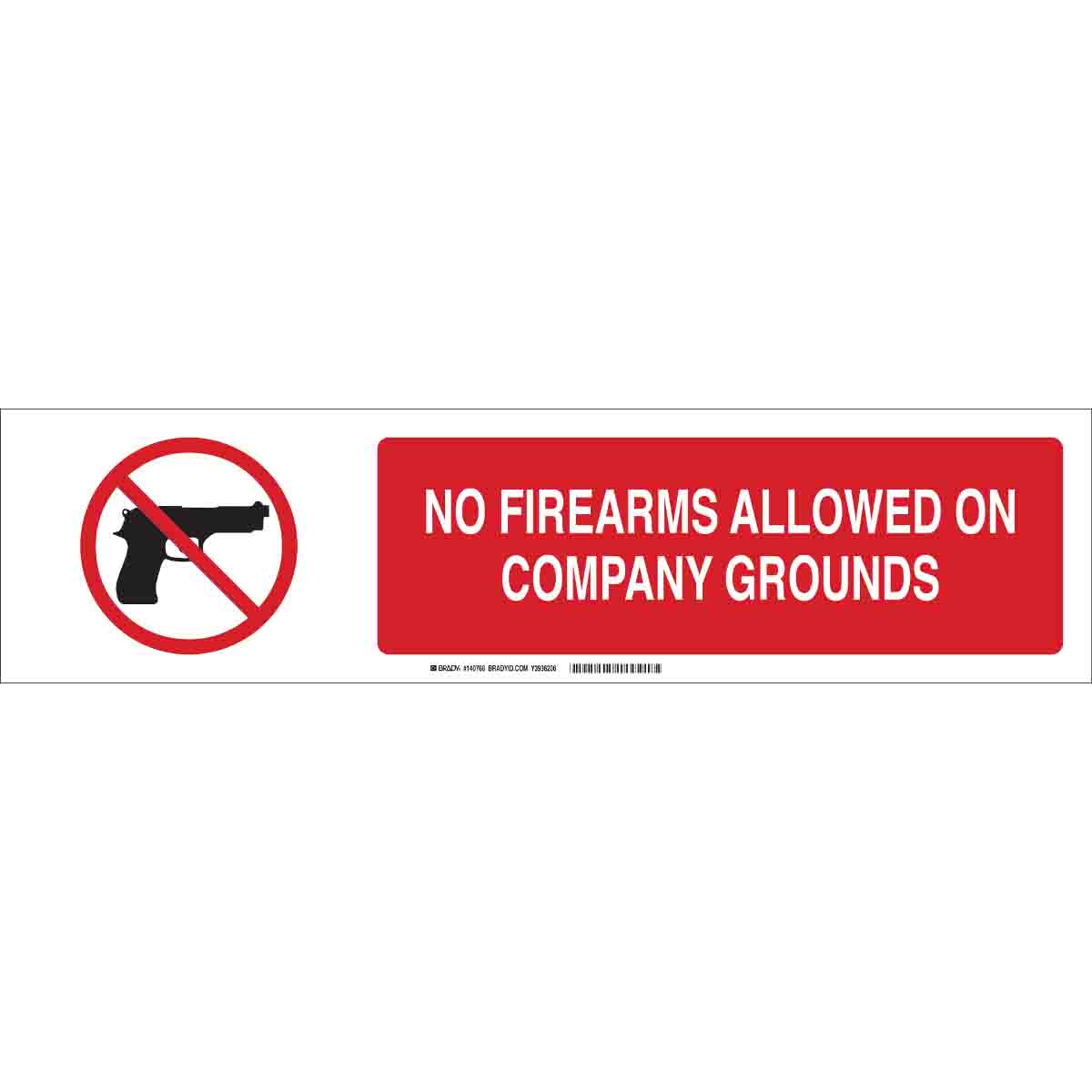 140813 B-555 6X23.875 BLK/RED/WHT NO FIREARMS