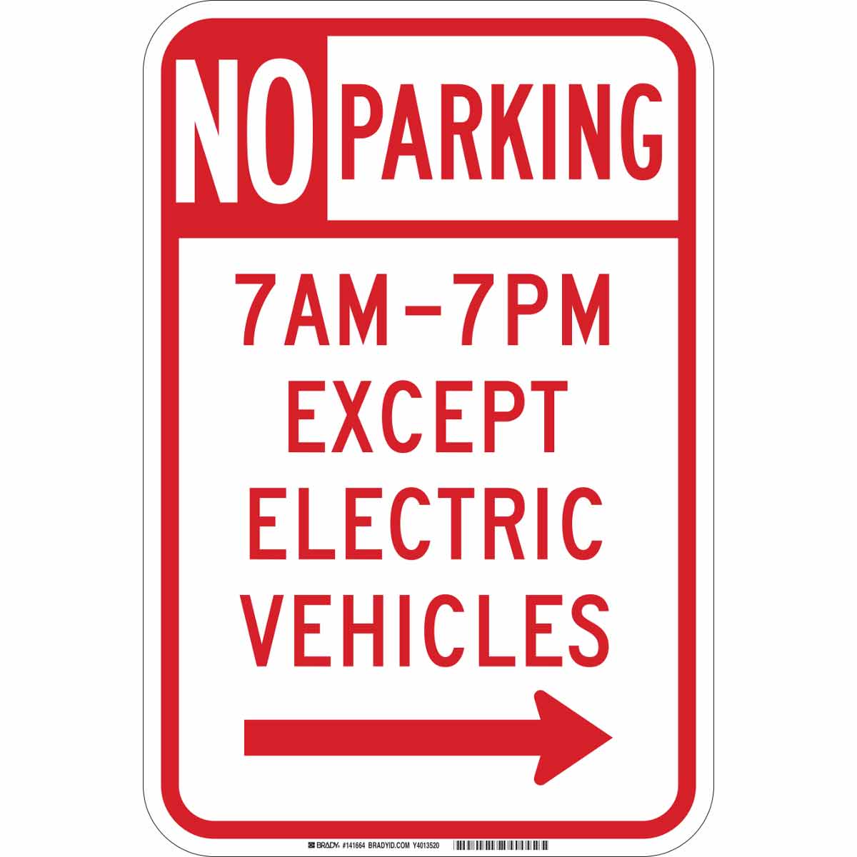 141664 B-959 18X12 NO PARKING 7AM-7PM EV RIGHT
