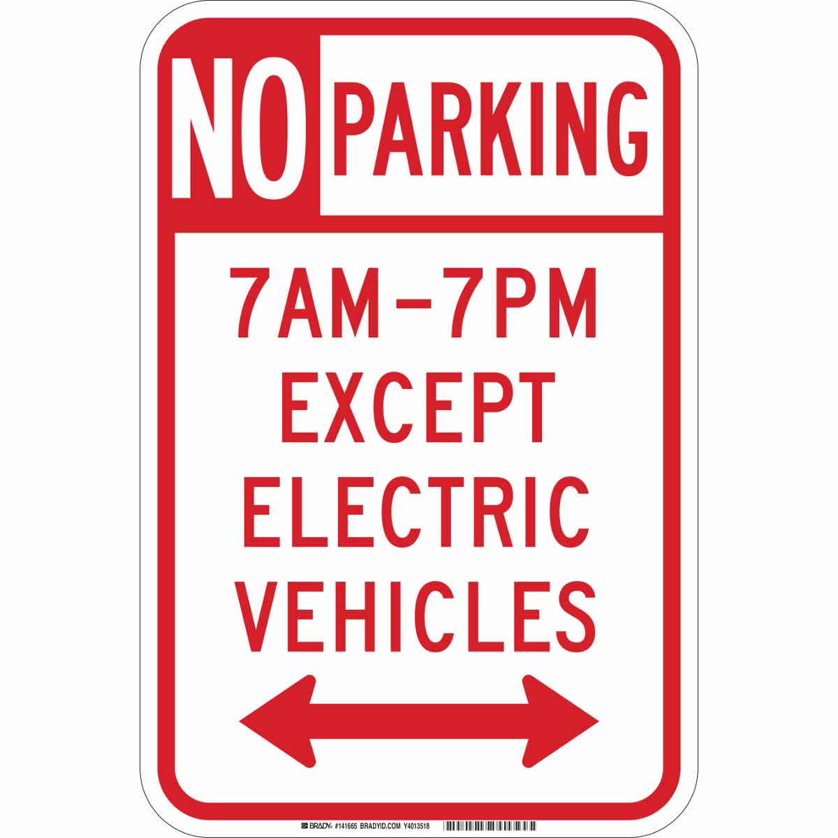 141665 B-959 18X12 NO PARKING 7AM-7PM EV DUAL