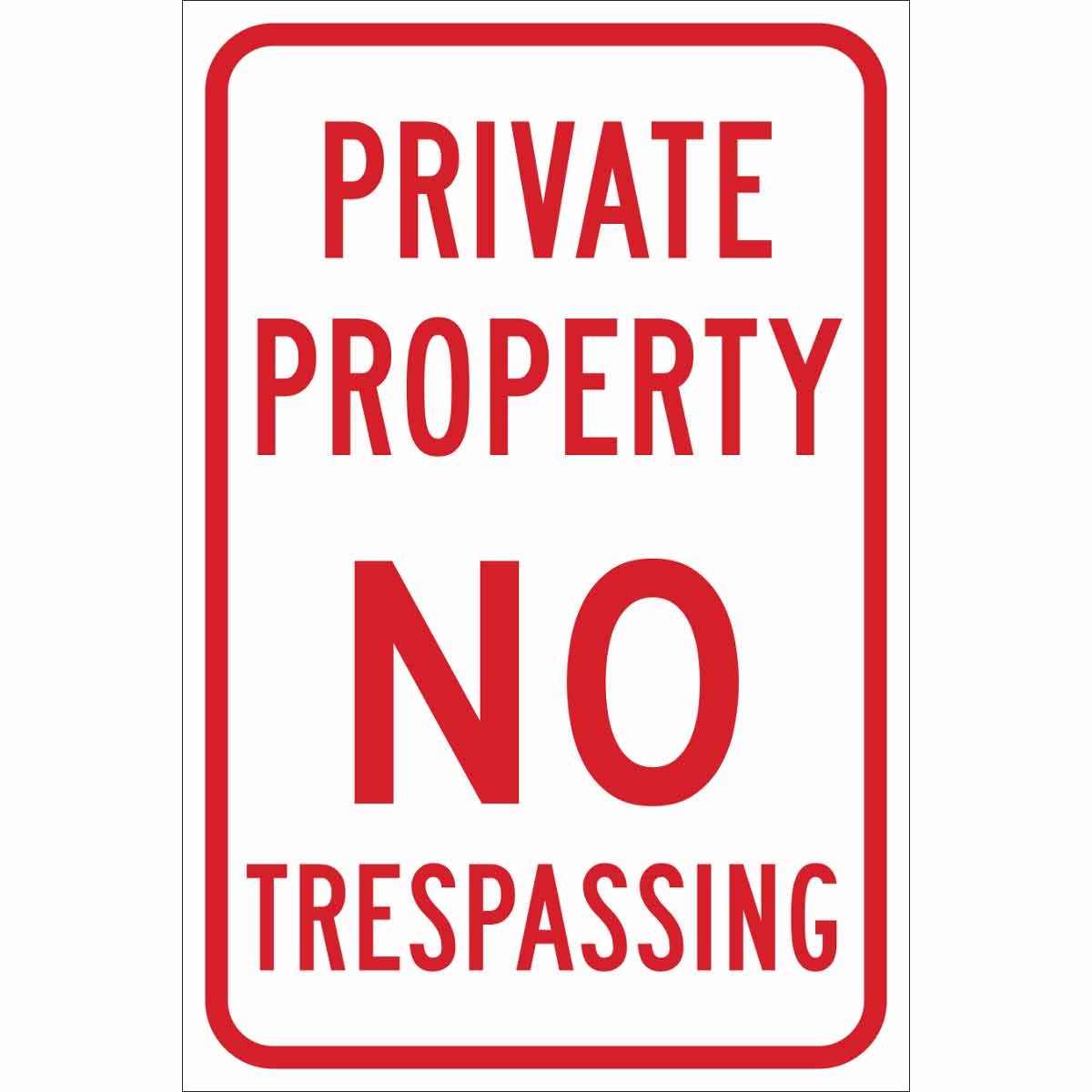 141793 PRIVATE PROPERTY NO TRESPASS ENG