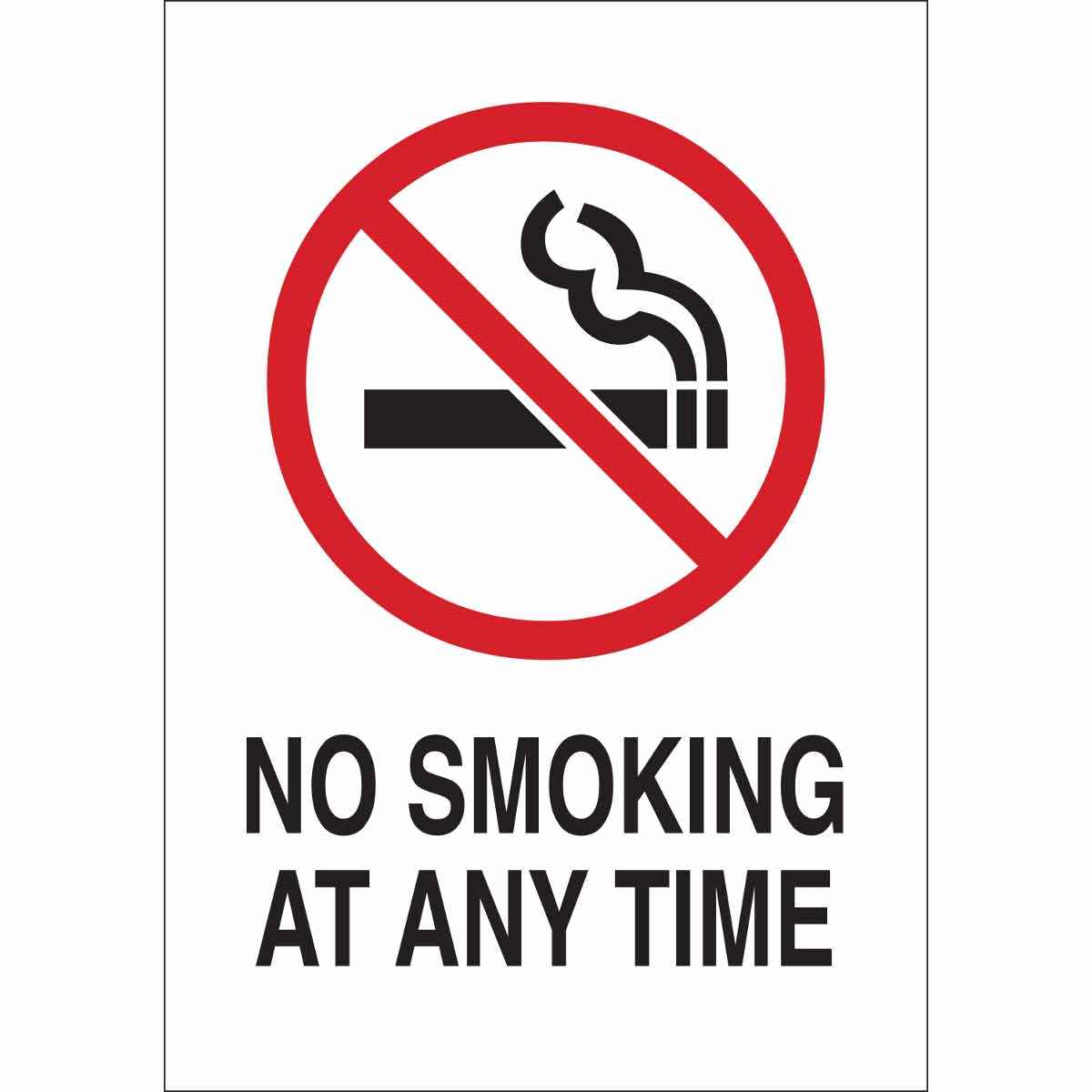 141939 B120 10X7 BLK,RD/WHT NO SMOKING ANY TIME