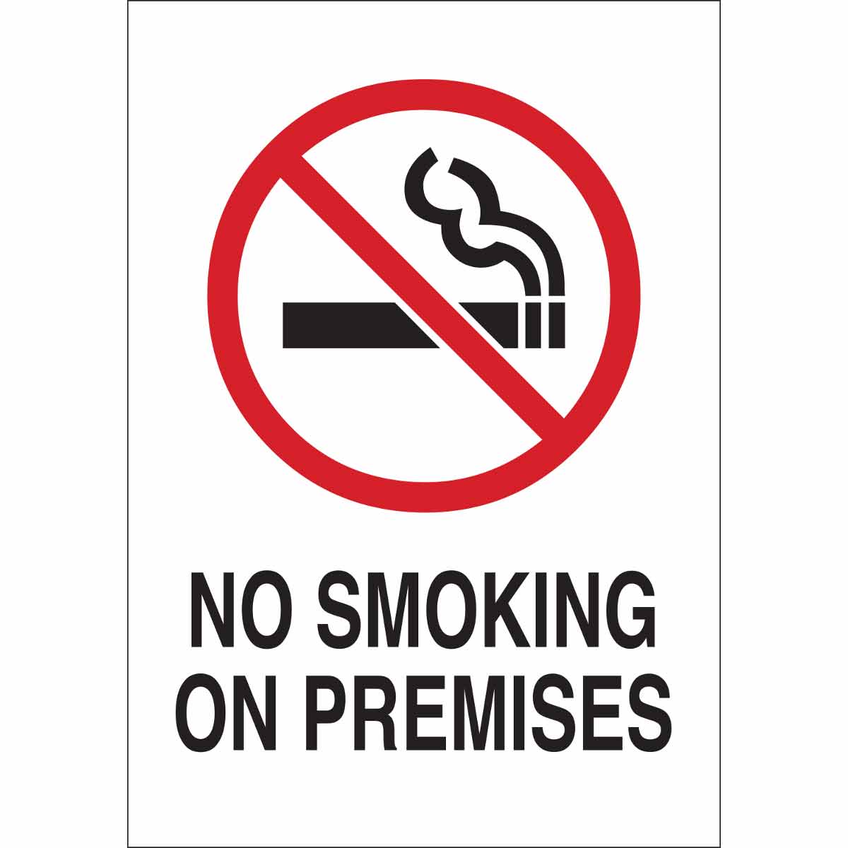 141960 B302 10X7 BLK,RED/WHT NO SMOKING ON PREM