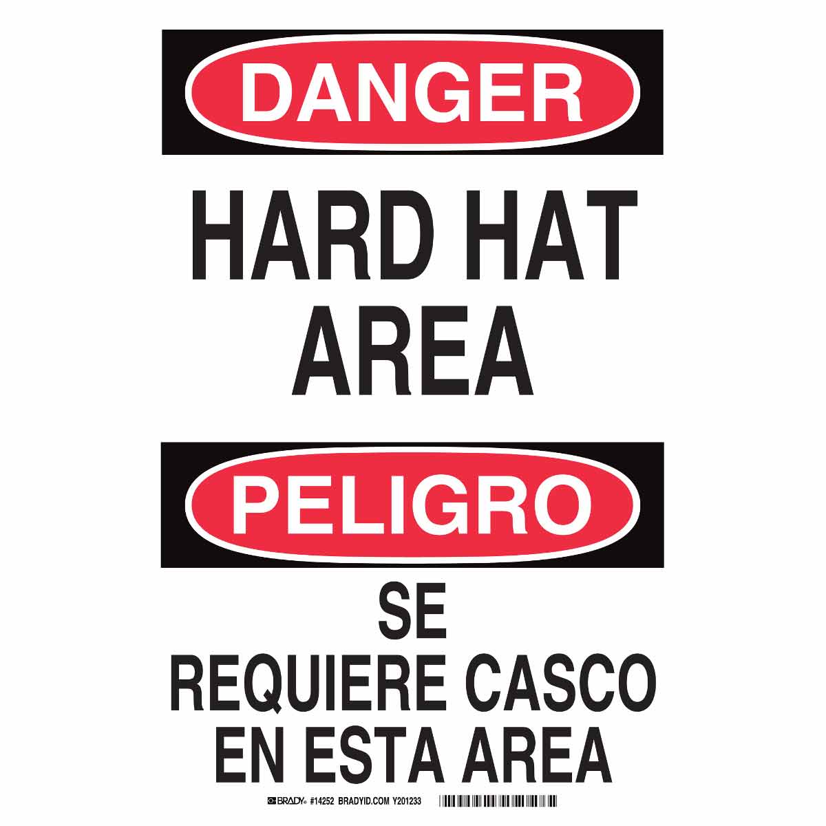 14252 B302 SAFETY SIGN 14X10 BLK/RED/WHT