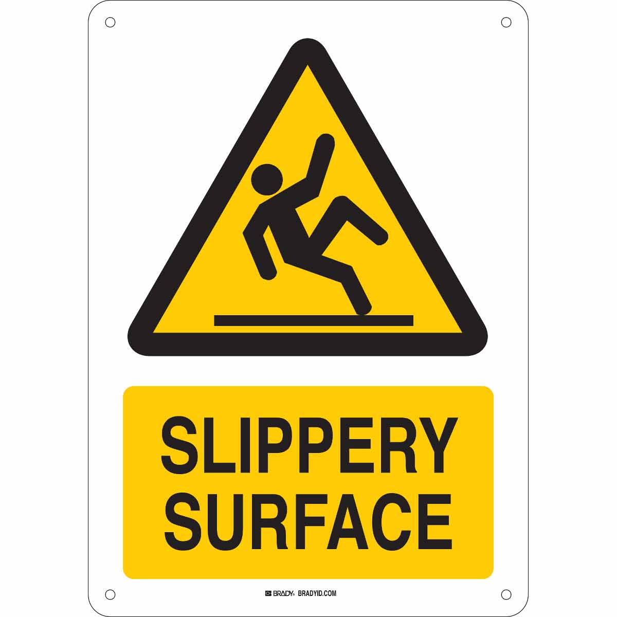 143632 B555 14X10 BLK,YEL/WHT SLIPPERY SURFACE