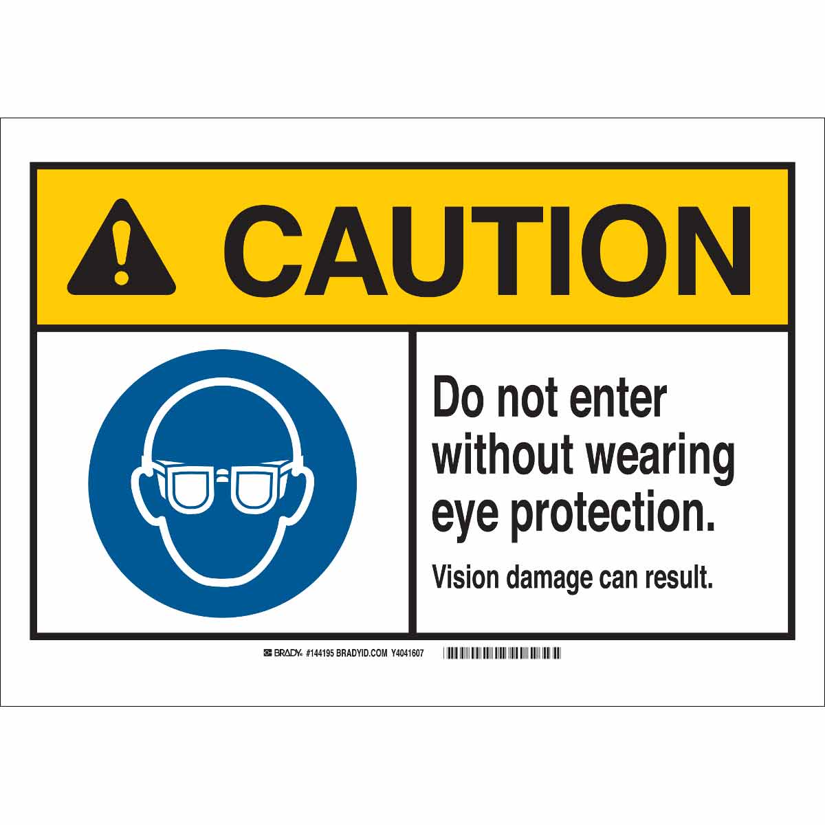 144191 B120 7X10 ANSI BLK,YEL,BLU/WHT EYE PROT