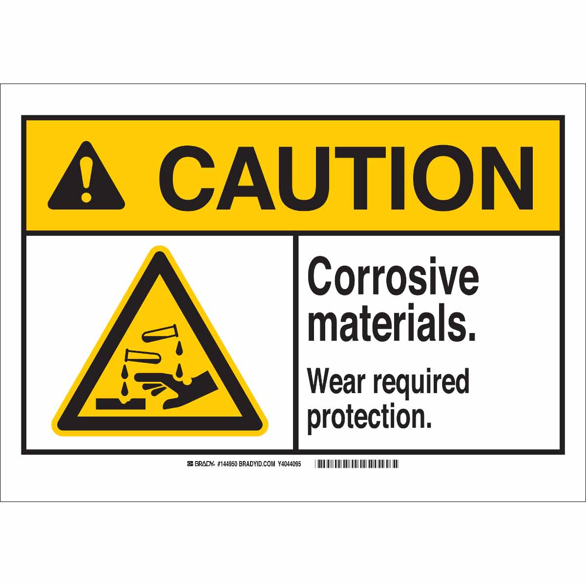 WARNING CAUTION CORROSIVE SUBSTANCE OSHA DECAL SAFETY SIGN STICKER 3M US MADE